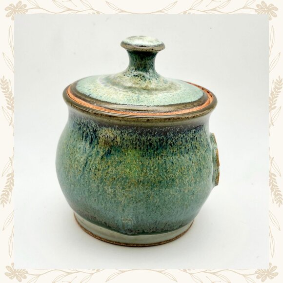 Signed Studio Pottery Honey Pot - Picture 2 of 9